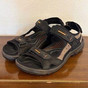 Ecco Off-road Yucatán Men's Black and Brown Leather Rugged Sandals 46